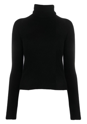 Semicouture high-neck fine-knit wool sweater - Black