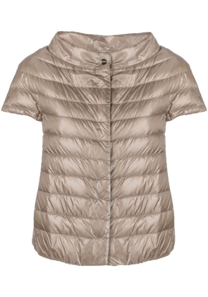Herno Margherita short-sleeve quilted jacket - Brown