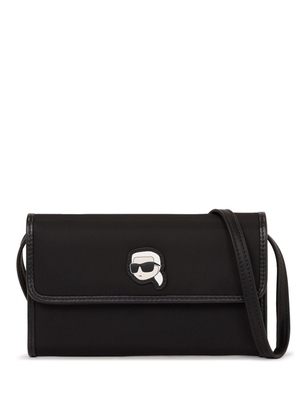 Karl Lagerfeld Ikonik logo-appliqué clutch bag - Black