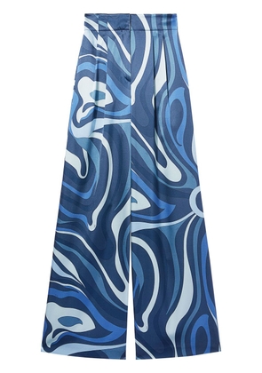 PUCCI abstract-print silk culottes - Blue