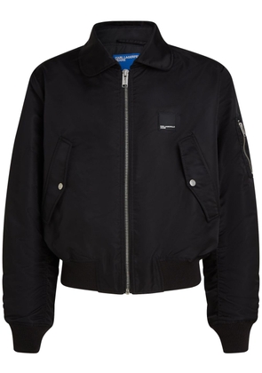 Karl Lagerfeld Jeans logo-appliqué bomber jacket - Black