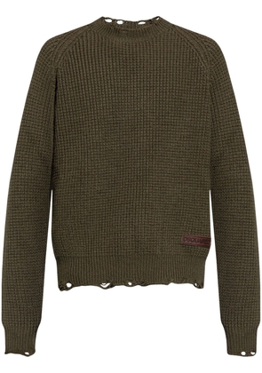Dsquared2 logo-patch distressed knitted jumper - Green