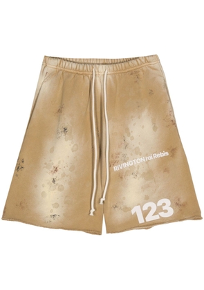 RRR123 Gym Bag cotton shorts - Neutrals