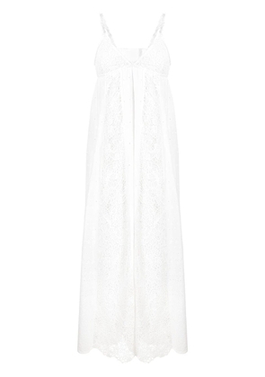 PINKO macramé lace-panelled maxi dress - White