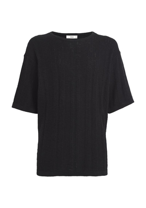 Commas Cotton-Linen Short-Sleeve Sweater
