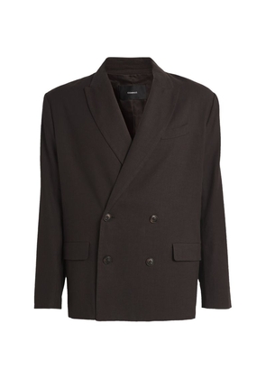 Commas Linen-Blend Double-Breasted Jacket