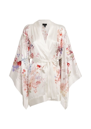 Meng Silk-Satin Floral Kimono