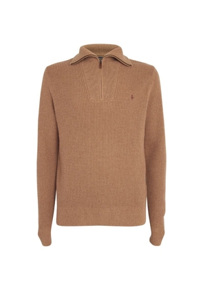 Polo Ralph Lauren Wool-Cotton Quarter-Zip Sweater