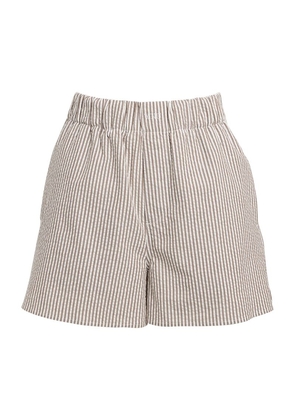 With Nothing Underneath Cotton Striped Seersucker Boxer Shorts