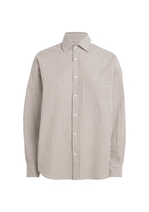 With Nothing Underneath Cotton Striped The Weekend Seersucker Shirt