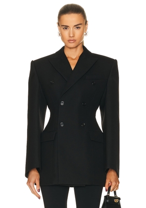 WARDROBE.NYC Double Breasted Contour Blazer in Black - Black. Size XS (also in ).