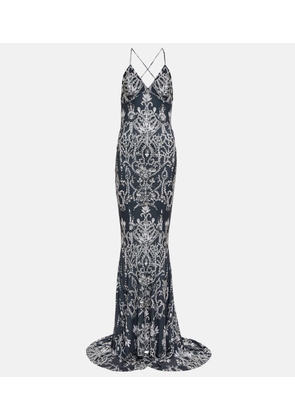 Norma Kamali Printed fishtail gown