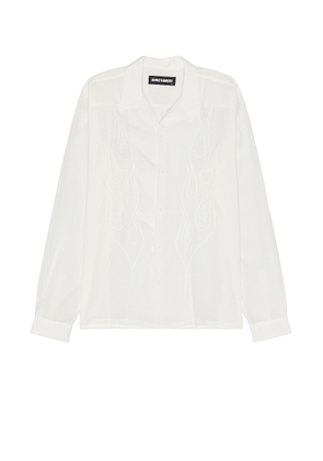 DOUBLE RAINBOUU Long Sleeve Shirt in Blazed White - White. Size XL/1X (also in M).