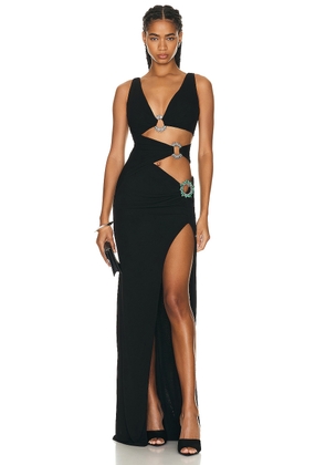 Roberto Cavalli Cut Out Gown in Nero 191101 - Black. Size 44 (also in ).