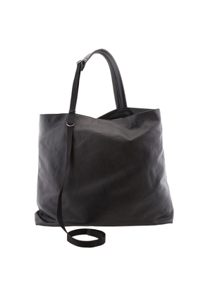 Burberry Black Leather Star Logo Tote Bag