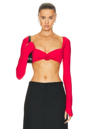 Sandy Liang Darren Top in Red - Red. Size L (also in ).