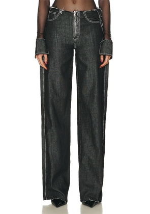 SAMI MIRO VINTAGE x REVOLVE Undone Waist Trouser in Denim - Black. Size S (also in ).
