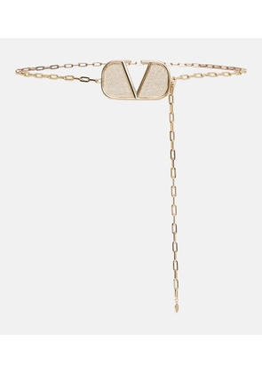 Valentino VLogo crystal-embellished chain belt