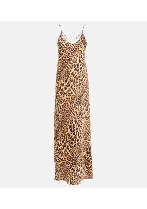 Rabanne Embellished leopard-print maxi dress