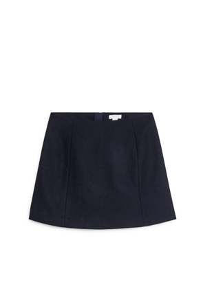 Wool Mini Skirt - Blue