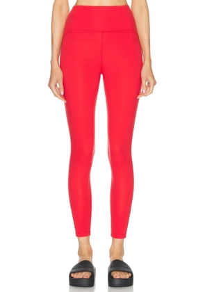 Beyond Yoga Powerbeyond Strive High Waisted Midi Legging in Retro Red - Red. Size L (also in M, S, XS).