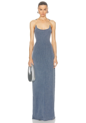 Y/Project Invisible Strap Dress in Blue Acid Wash - Blue. Size XS (also in L, M, S).