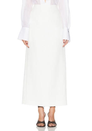 Ferragamo Maxi Skirt in White & Mascarpon - White. Size 36 (also in 38, 40, 42).