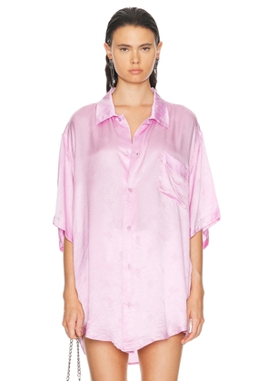 Balenciaga Short Sleeve Minimal Shirt in Pink - Pink. Size 38 (also in ).
