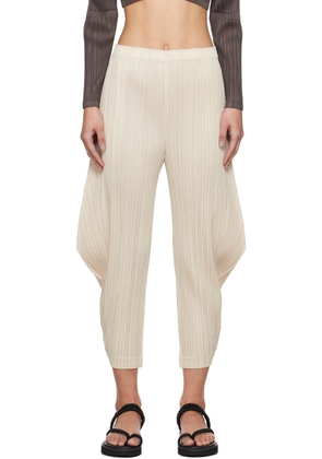 PLEATS PLEASE ISSEY MIYAKE Off-White Thicker Bottoms 1 Trousers
