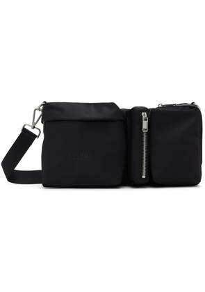 MM6 Maison Margiela Black Three-Pocket Nylon Crossbody Bag