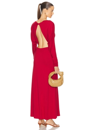 Posse Sienna Long Sleeve Dress in Crimson - Red. Size L (also in M, S, XS).