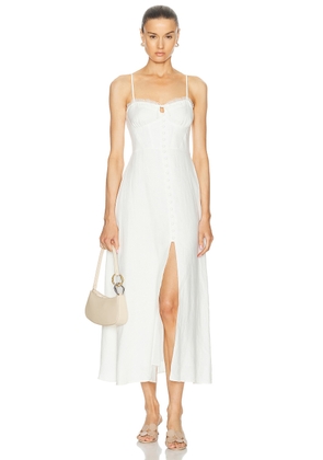 LoveShackFancy Linella Dress in Antique White - White. Size 0 (also in 10, 4, 6, 8).