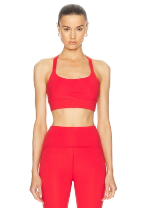 Beyond Yoga Powerbeyond Strive Long Line Bra in Retro Red - Red. Size L (also in M, S, XS).