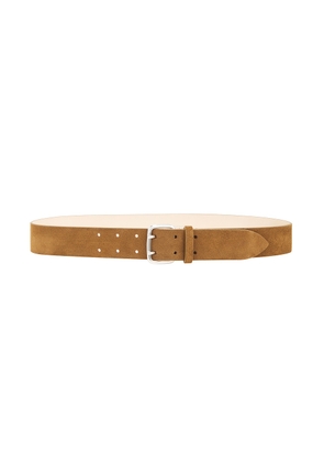DEHANCHE Hutch Suede Belt in Tobacco & Silver - Brown. Size L (also in M, S, XS).