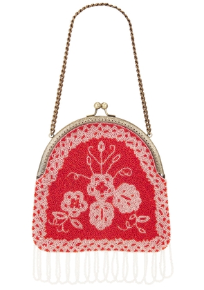 BODE Amrita Beaded Bag in Red Cream - Red. Size all.