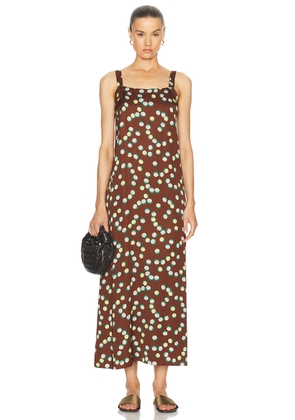 BODE Bubble Dot Dress in Brown Multi - Brown. Size L (also in M, S).