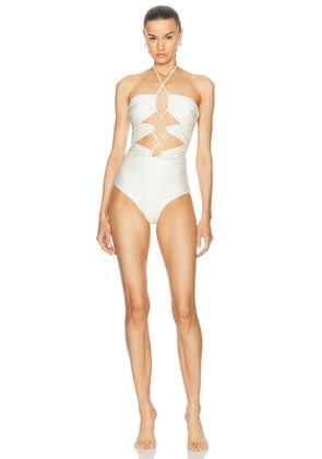 Shani Shemer Sherry One Piece Swimsuit in Cream - Cream. Size L (also in M, S, XS).