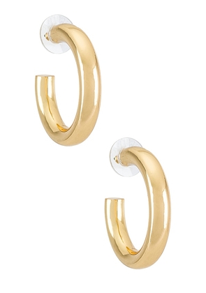 BaubleBar Dalilah Medium Tube Hoop Earrings in Metallic Gold.