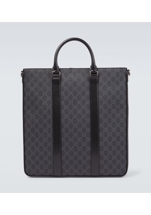 Gucci GG Supreme Medium leather-trimmed tote bag