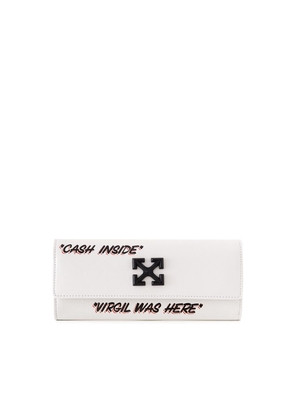 Off-White Pristine White Leather Wallet for Sophisticated Elegance