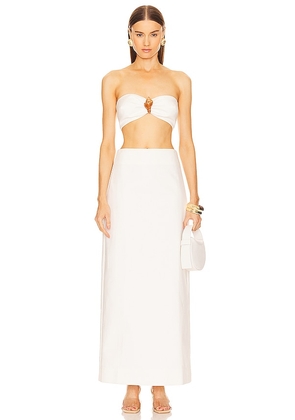 ADRIANA DEGREAS Top & Skirt Set in White. Size XS.