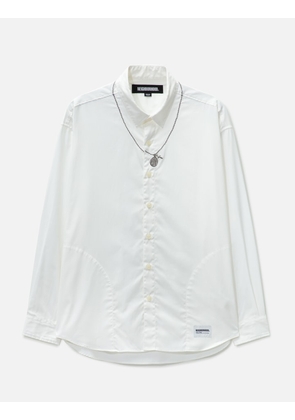 Medal &amp; Cross Embroidery Long Sleeve Shirt