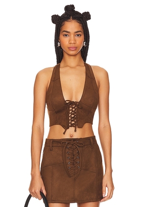 AFRM x Revolve Ingrid Top in Brown. Size 1X.