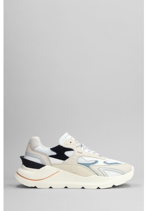 D.a.t.e. Fuga Sneakers In White Leather And Fabric