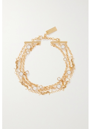 SAINT LAURENT - Gold-tone Crystal Bracelet - S,M,L