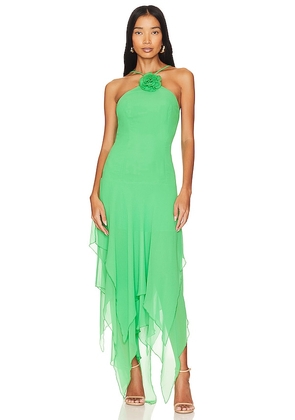 Lovers and Friends Shelby Asymmetric Dress in Green. Size XL, XS, XXS.