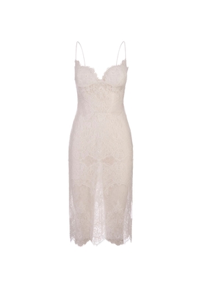Ermanno Scervino All-Over White Lace Lingerie Dress