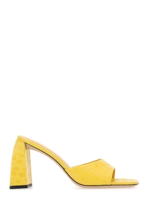 By Far Yellow Leather Michele Mules
