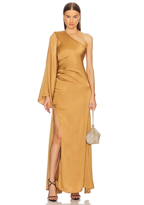 Michael Costello x REVOLVE Mae Gown in Metallic Gold. Size S, XL, XS, XXS.