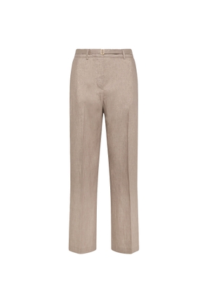 Seventy Beige Trousers In Lurex And Linen